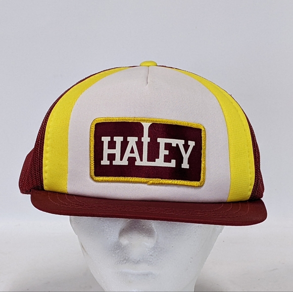 Vintage Haley Trucker Hat, Vintage Mesh Back Haley Patch Hat - Picture 2 of 10